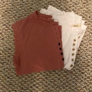 Madewell Button Up Muscle Tees Bundle of 2